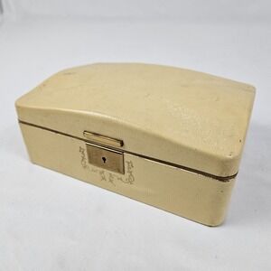 Mid-Century Modern Jewelry Box Gold Embossed Farrington Vintage